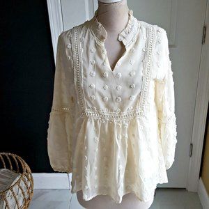 BOHO Ecru BLOUSE By CLOUDWALK SZ L